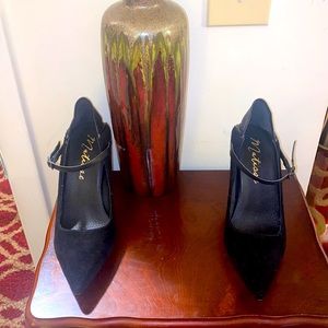 Matisse 4 inch Black Leather and Suede Heels